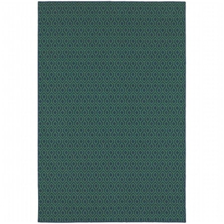 Sphinx By Oriental Weavers Oriental Weavers Meridian 1634Q 8 and apos; Round Round - Navy/ Green-Polypropylene M1634Q240RDST